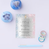 Christening Silver Blauw - Uitnodiging tot begroti Flyer (Enkel)