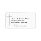 Christening Silver Cross Adresetiketten Etiket (Voorkant)