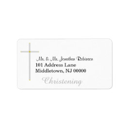 Christening Silver Cross Adresetiketten Etiket