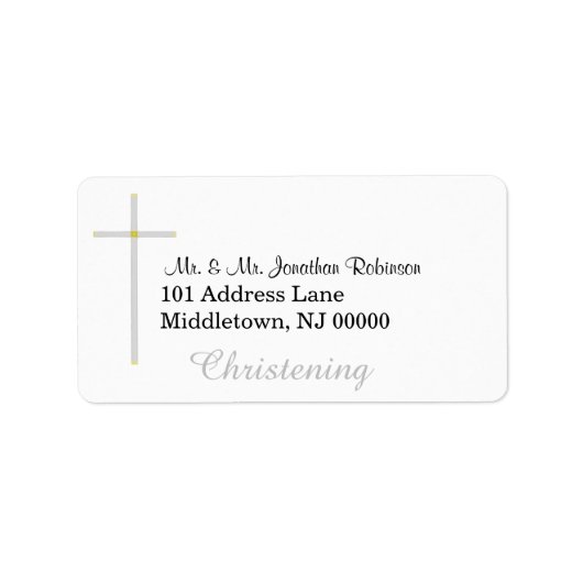 Christening Silver Cross Adresetiketten Etiket (Voorkant)