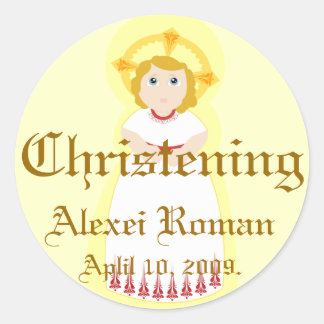 Christening Sticker-Customize Ronde Sticker