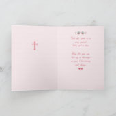 Christening Sweet Daughter op Roze Kaart (Binnen)