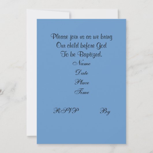 Christening uitnodiging (Achterkant)