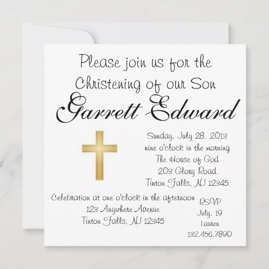 Christening Uitnodiging (Voorkant)