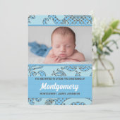 Christening voor Baby Boy Blue en Brown Kaart (Staand voorkant)