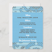 Christening voor Baby Boy Blue en Brown Kaart (Achterkant)