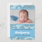Christening voor Baby Boy Blue en Brown Kaart (Voorkant)