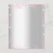 Christening zilverroze florale glitter-uitnodiging (Achterkant)