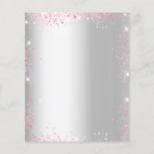 Christening zilverroze florale glitter-uitnodiging flyer (Achterkant)