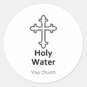 Christenkruis heilig water ronde sticker (Voorkant)