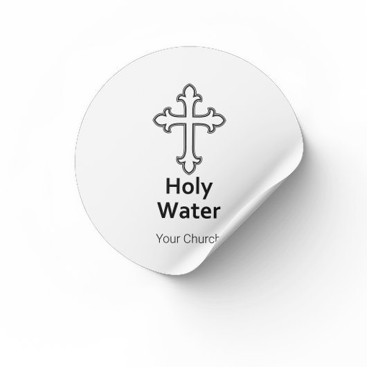 Christenkruis heilig water ronde sticker