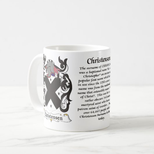 Christensen Family Coat of Arms mok (Voorkant links)