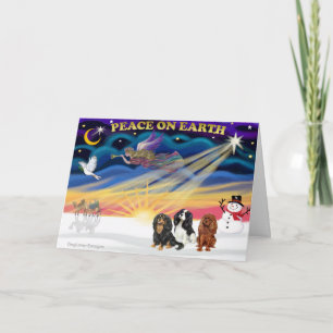 Christgmas Sunrise - Cavalier King Charles (drie) Feestdagen Kaart