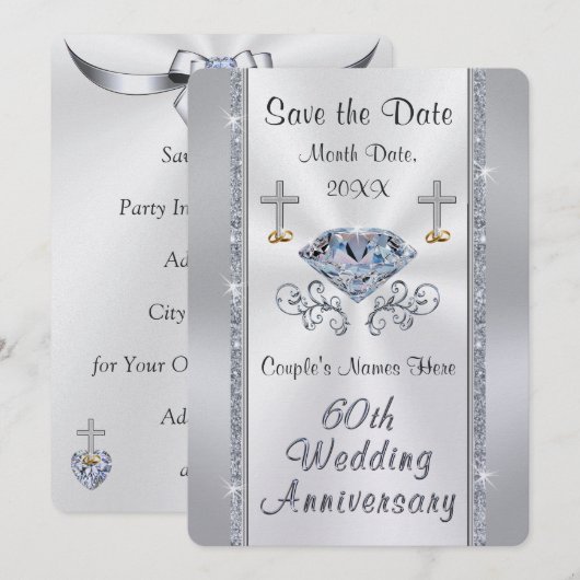 Christiaan 60e Save the Date Jubileumfeest Kaart (Voorkant / Achterkant)
