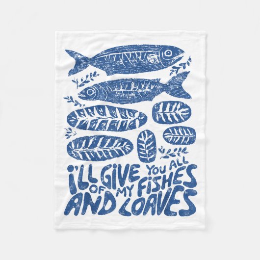 Christian 2 Fishes 5 Breads 5000 Against Fleece Deken (Voorkant)