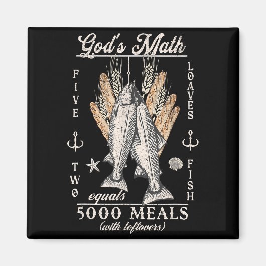 Christian 2 Fishes 5 Breads 5000 Against Magneet (Voorkant)