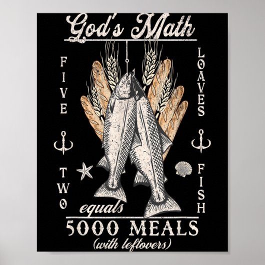 Christian 2 Fishes 5 Breads 5000 Against  Poster (Voorkant)