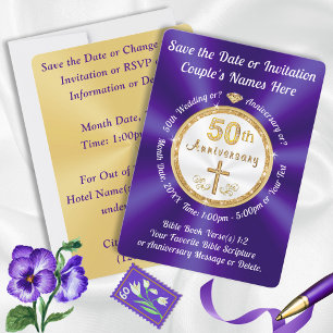 CHRISTIAN, 50-jarig jubileum Save the Date-kaarten Kaart