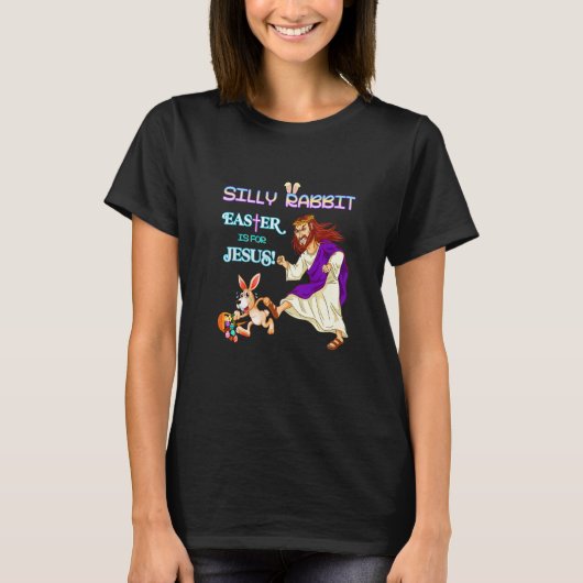 Christian adult humor Silly Rabbit Easter is for J T-shirt (Voorkant)
