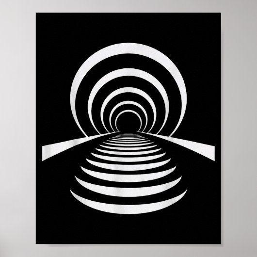 Christian Afterlife Illusion Tunnel Retro Abstract Poster (Voorkant)