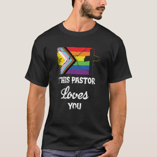 Christian Ally Inclusive Pride Clergy This Pastor  T-shirt (Voorkant)