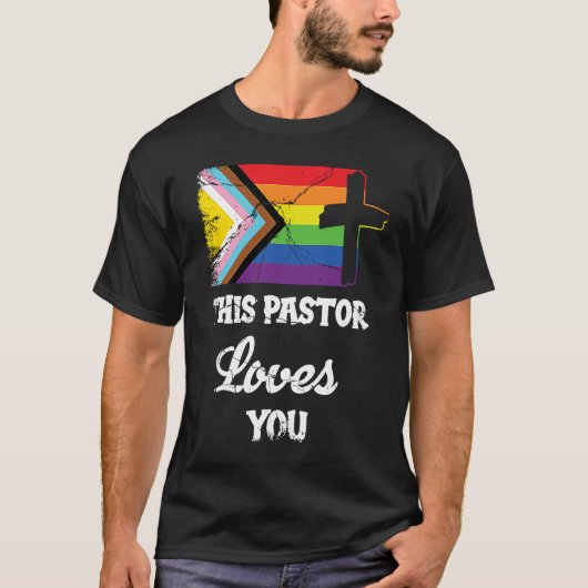 Christian Ally Inclusive Pride Clergy This Pastor  T-shirt (Voorkant)