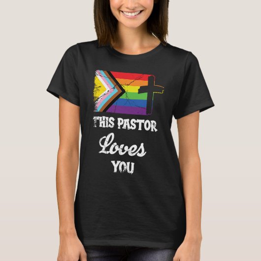 Christian Ally Inclusive Pride Clergy This Pastor  T-shirt (Voorkant)