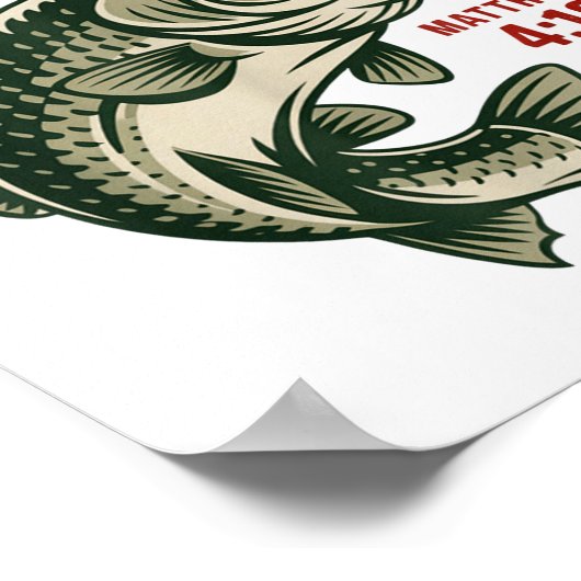 Christian Angler Fishers Of Men Matthew 4 19 Verse Poster (Hoek)