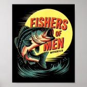 Christian Angler Fishers Of Men Matthew 4 19 Verse Poster (Voorkant)