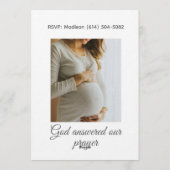 Christian Baby Girl Shower Personalized Text Photo Kaart (Achterkant)