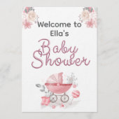 Christian Baby Girl Shower Personalized Text Photo Kaart (Voorkant)