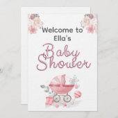 Christian Baby Girl Shower Personalized Text Photo Kaart (Voorkant / Achterkant)