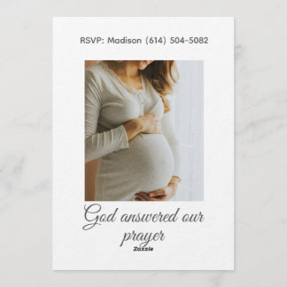 Christian Baby Girl Shower Personalized Text Photo Kaart