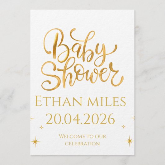 Christian Baby Shower Personalized Name And Date Kaart (Voorkant)