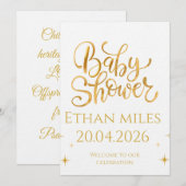 Christian Baby Shower Personalized Name And Date Kaart (Voorkant / Achterkant)