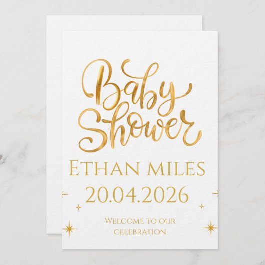 Christian Baby Shower Personalized Name And Date Kaart (Voorkant / Achterkant)