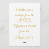 Christian Baby Shower Personalized Name And Date Kaart (Achterkant)