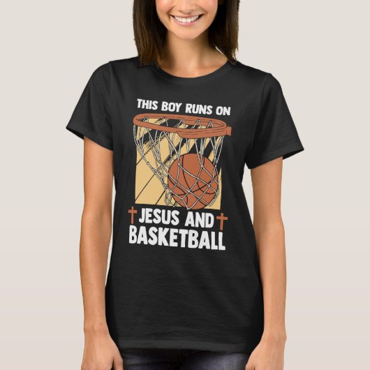 Christian Baller This Boy Runs On Jesus And Basket T-shirt (Voorkant)