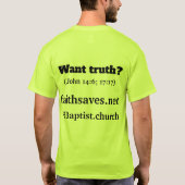 Christian & Baptist evangelistic / gospel T-shirt (Achterkant)