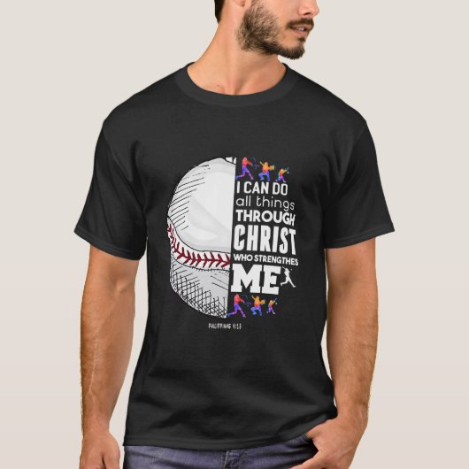 Christian Baseball I Can Do All Things Through Chr T-shirt (Voorkant)