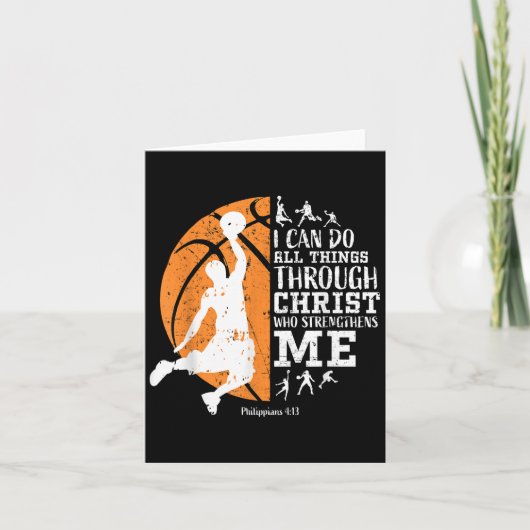 Christian Basketball I Can Do All Things Through C Kaart (Voorkant)