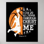 Christian Basketball I Can Do All Things Through C Poster (Voorkant)