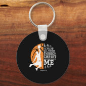 Christian Basketball I Can Do All Things Through C Sleutelhanger (Voorkant)