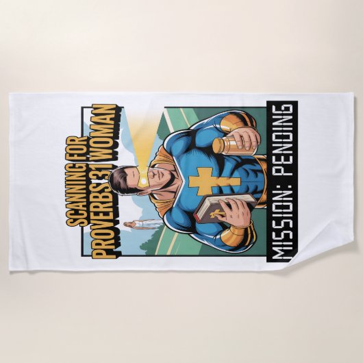 Christian Beach Towel For Single Men Strandlaken (Voorkant)