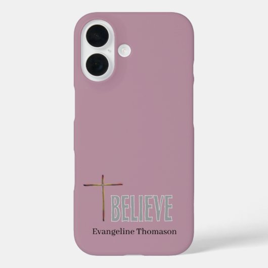 Christian “Believe” Cross Name Pink  Case-Mate iPhone Case (Achterkant)