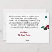 Christian Bethlehem Star and Manger Side Accent Feestdagenkaart (Achterkant)