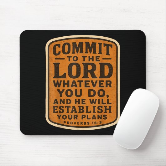 Christian Bible Commit To The Lord Whatever You Do Muismat (Met muis)