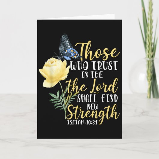 Christian Bible Verse Butterfly Rose Flower Isaiah Kaart (Voorkant)