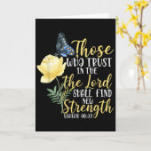 Christian Bible Verse Butterfly Rose Flower Isaiah Kaart (Gele Bloem)