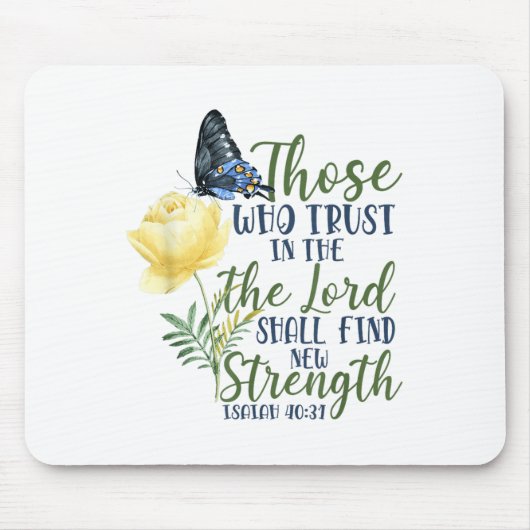 Christian Bible Verse Butterfly Rose Flower Isaiah Muismat (Voorkant)